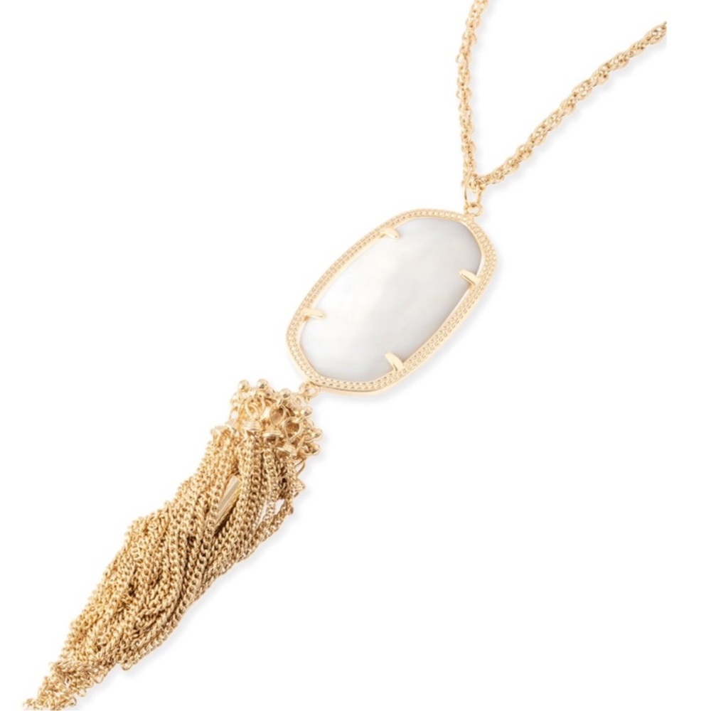 Retired Kendra Scott Rayne Gold & White Mother of Pearl Necklace